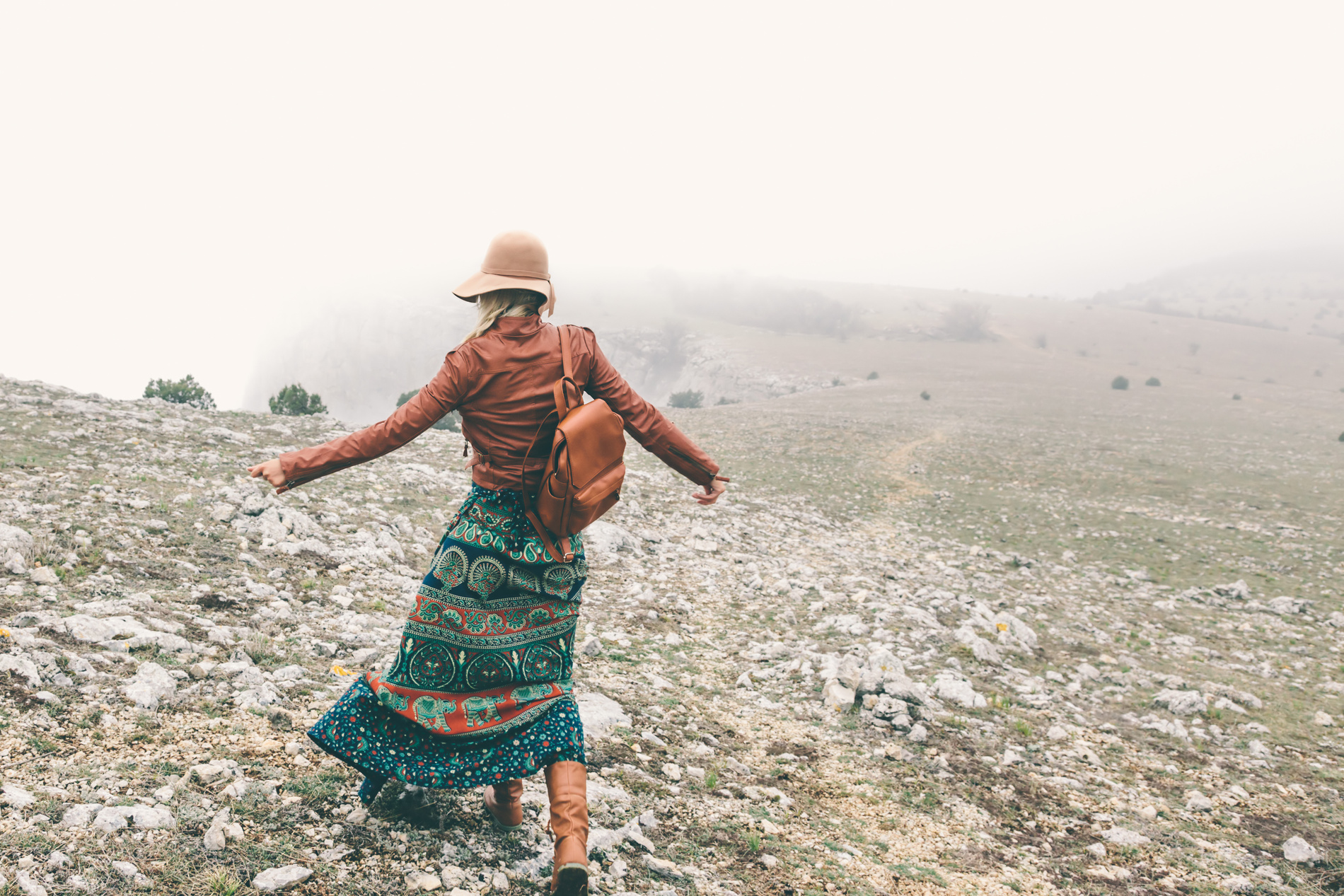 Woman in Boho Clothing 